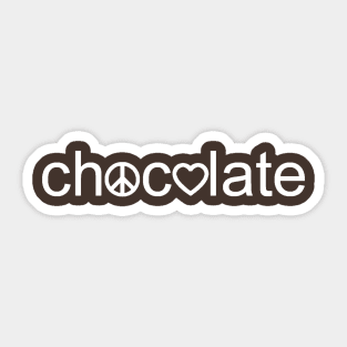 Peace, Love, and Chocolate Sticker